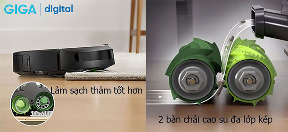 Robot hút bụi iRobot Roomba E5 có chức năng làm sạch thảm và sàn cứng hiệu quả