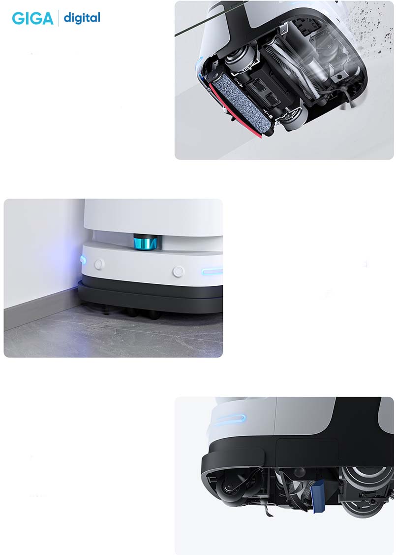 Robot hút bụi lau sàn Ecovacs Deebot Pro K1 có bàn chải con lăn đôi trước và sau